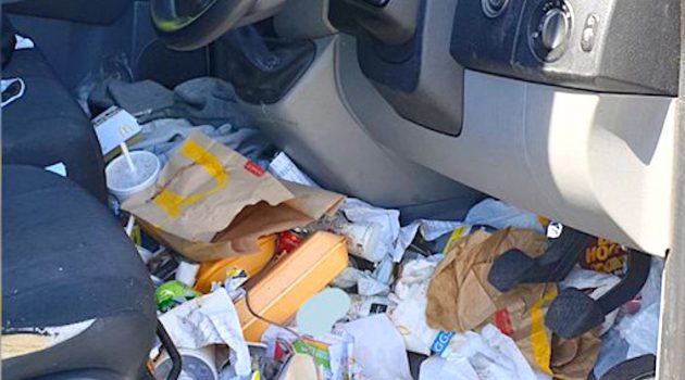 Driver Fined for Having a Dirty Car Interior