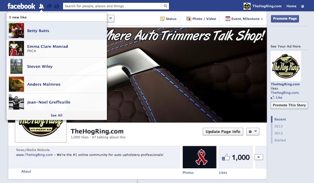 Auto Upholstery - The Hog Ring -  Facebook Fans