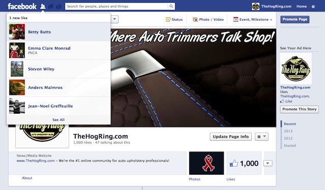 Auto Upholstery - The Hog Ring - Facebook Fans