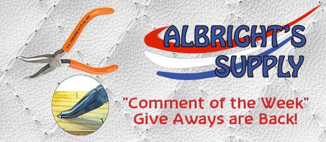 Auto Upholstery - The Hog Ring - Albrights Supply - Comment of the Week