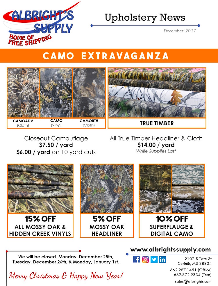The Hog Ring - Camo Fabric is on Sale at Albrights Supply