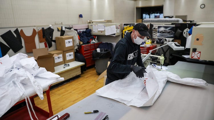 The Hog Ring - GM Trimmers are Sewing Medical Gowns for Health Care Workers